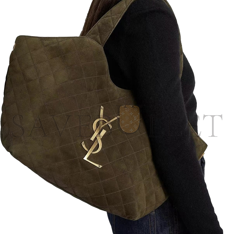 YSL ICARE MEDIUM IN QUILTED SUEDE 858191 (31*28*15cm)